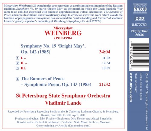 St Petersburg State Symphony Orchestra, Vladimir Lande - Weinberg: Symphony No. 19 ‘Bright May’ & The Banners of Peace (2012) [Hi-Res]