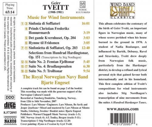 The Royal Norwegian Navy Band, Bjarte Engeset - Tveitt, G.: Sinfonia Di Soffiatori / Sinfonietta Di Soffiatori / Folk-Tunes From Hardanger (2008) [Hi-Res]