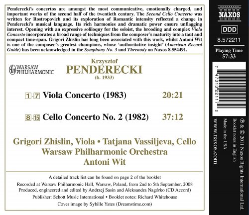 Grigori Zhislin, Tatjana Vassiljeva, Warsaw Philharmonic Orchestra, Antoni Wit - Penderecki: Viola Concerto & Cello Concerto No. 2 (2011) [Hi-Res]