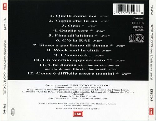 Toto Cutugno - Non E' Facile Essere Uomini (1991) CD-Rip