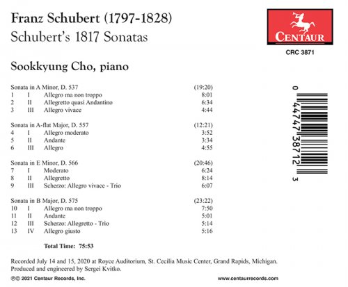 Sookkyung Cho - Schubert's 1817 Sonatas (2021) [Hi-Res]