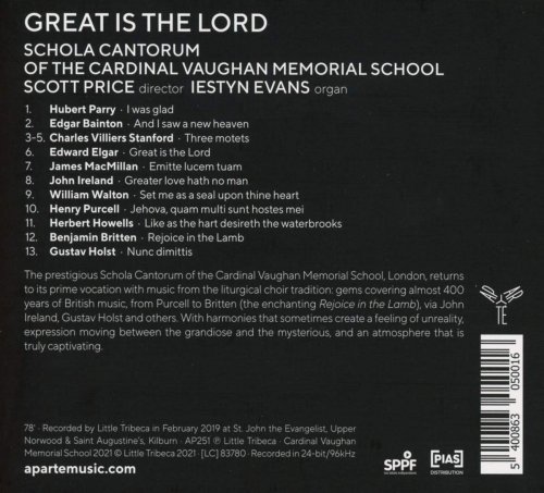 Schola Cantorum of the Cardinal Vaughan Memorial School, Scott Price & Iestyn Evans - Great is the Lord (2021) [Hi-Res]