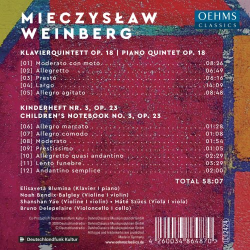 Elisaveta Blumina, Noah Bendix-Balgley, Shanshan Yao, Máté Szücs, Bruno Delepelaire  - Weinberg: Piano Quintet, Op. 18 & Children’s Notebook No. 3, Op. 23 (2021)