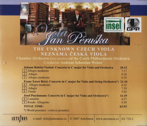 Jan Pěruška - The Unknown Czech Viola Concertos: Vaňhal, Brixi, Puschmann (2007) CD-Rip