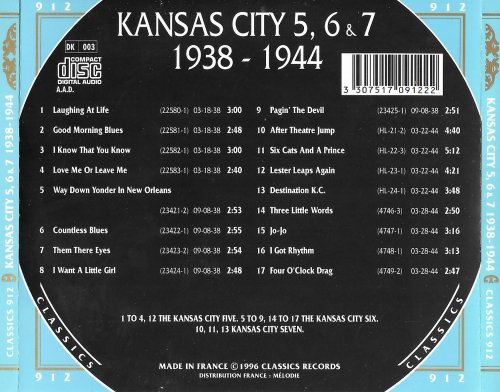 Kansas City 5, 6 & 7 - The Chronological Classics: 1938-1944 (1996)