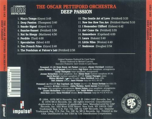 The Oscar Pettiford Orchestra - Deep Passion (1994) 320 kbps+CD Rip