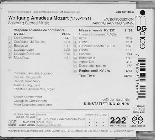 Kolner Kammerchor, Collegium Cartusianium, Peter Neumann - Mozart: Salzburg Sacred Music (2005) [SACD]