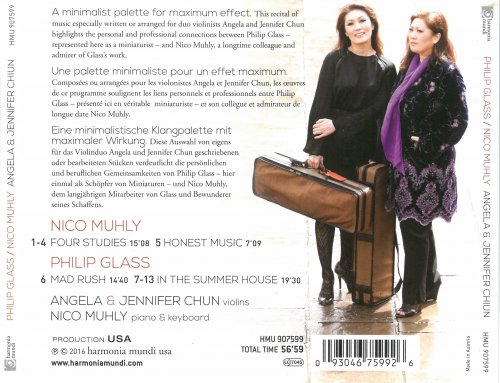 Angela & Jennifer Chun, Nico Muhly - Nico Muhly & Philip Glass: Violin Duos (2016) CD-Rip