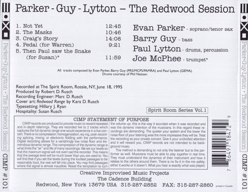 Evan Parker, Barry Guy, Paul lytton (w Joe McPhee) - The Redwood Session (1996) 320 kbps+CD Rip