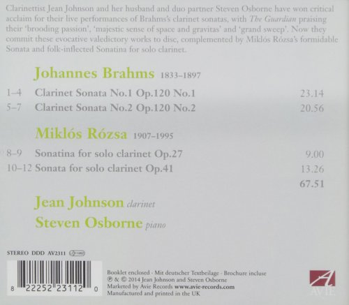Jean Johnson, Steven Osborne - Brahms & Rózsa: Clarinet Sonatas (2014)