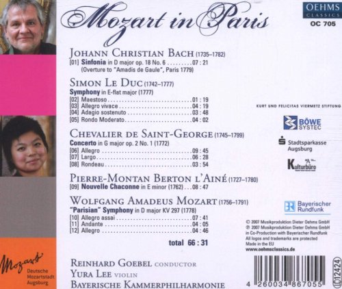 Yura Lee, Bayerische Kammerphilharmonie, Reinhard Goebel - Mozart in Paris (2007)