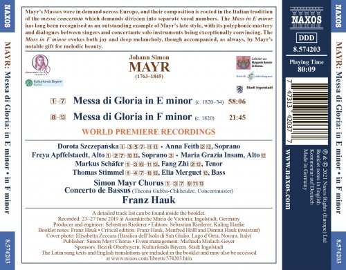 Simon Mayr Choir, Concerto de Bassus, Franz Hauk - Mayr: Messa di gloria in E Minor & Messa di gloria in F Minor (2021) [Hi-Res]