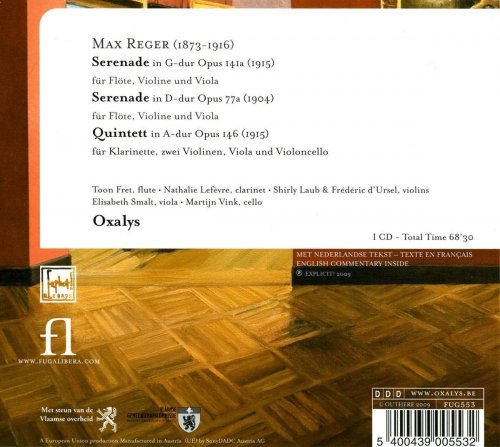 Toon Fret, Nathalie Lefèvre, Shirly Laub, Frédéric d'Ursel, Elisabeth Smalt, Martijn Vink - Max Reger: Serenaden - Klarinettenquintett (2009)