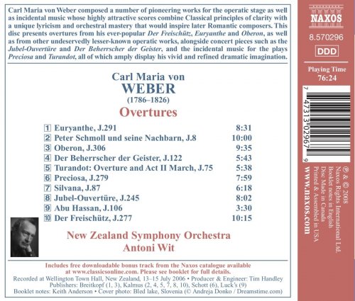 New Zealand Symphony Orchestra, Antoni Wit - Weber, C.M. Von: Overtures (2008)