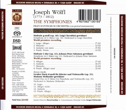 Pratum Integrum Orchestra - Joseph Wolfl: The Symphonies (2005) [SACD]