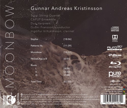 Ingolfur Vilhjalmsson, Duo Harpverk, Siggi String Quartet, CAPUT Ensemble & Gudni Franzson - Gunnar Andreas Kristinsson: Moonbow (2021) [DSD & Hi-Res]