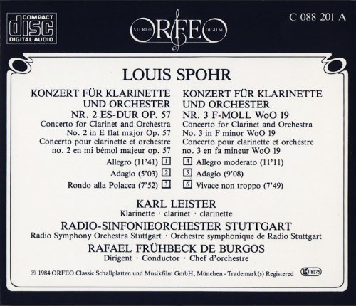 Karl Leister - Spohr: Clarinet Concertos 2 & 3 (1984) CD-Rip