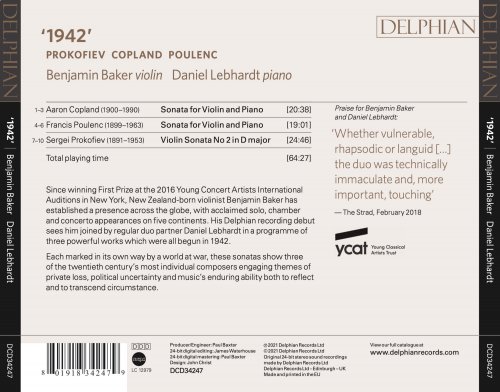 Benjamin Baker & Daniel Lebhardt - 1942: Prokofiev, Copland & Poulenc (2021) [Hi-Res]