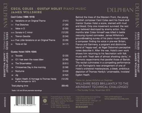 James Willshire - Cecil Coles, Gustav Holst: Piano Music (2021) [Hi-Res]