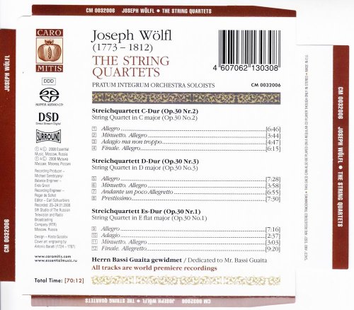 Pratum Integrum Orchestra Soloists - Joseph Wolfl: The String Quartets (2008) [SACD]