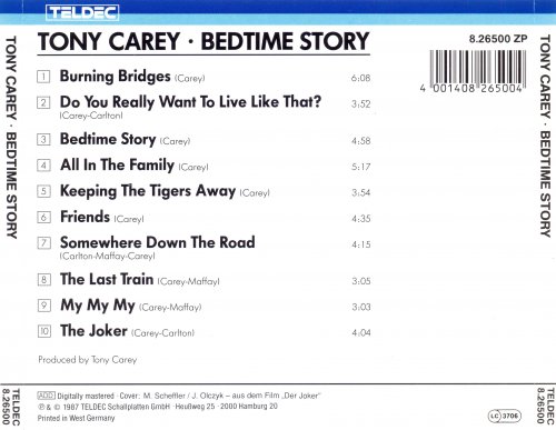 Tony Carey - Bedtime Story: Soundtrack aus dem Film "Der Joker" (1987)