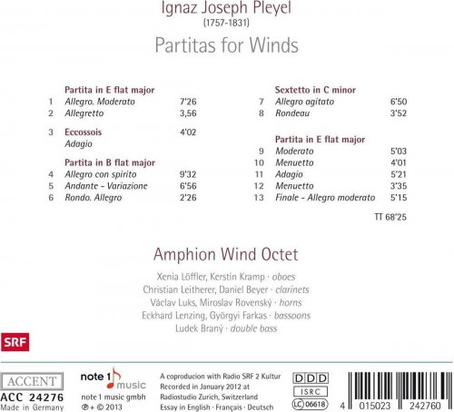 Amphion Wind Octet - Pleyel: Partitas for Winds (2013)