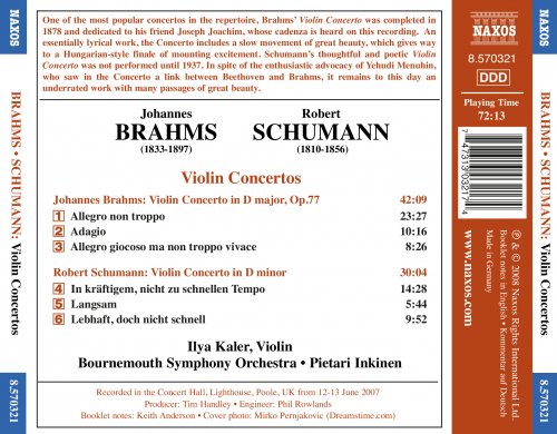Ilya Kaler - Brahms, Schumann: Violin Concertos (2008)