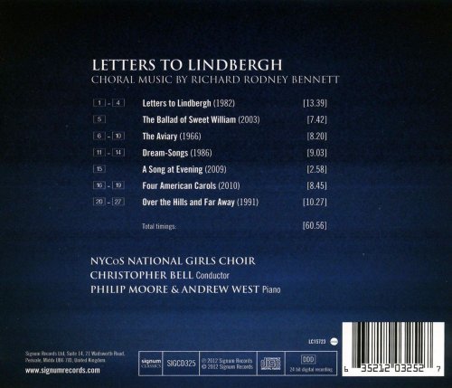 Philip Moore, Andrew West, National Youth Choir of Scotland Girls Choir, Christopher Bell - Richard Rodney Bennett: Letters to Lindbergh (2012) [Hi-Res]