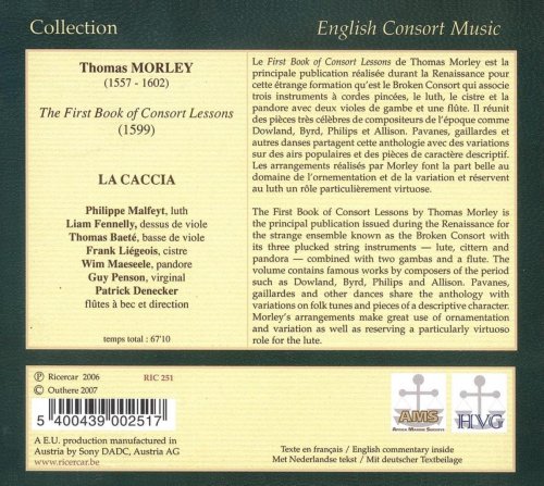 La Caccia, Patrick Denecker - Thomas Morley: The First Book Of Consort Lessons (2007)