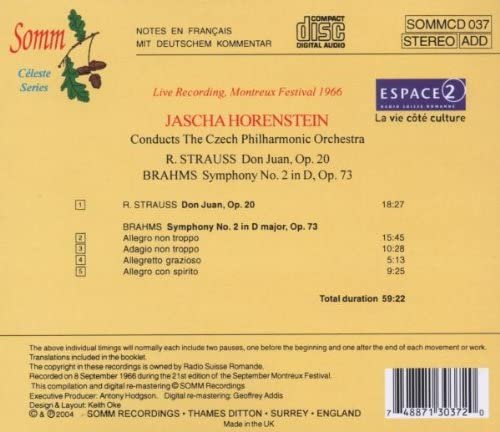 Jascha Horenstein - Strauss: Don Juan - Brahms: Symphony No. 2 (2014)