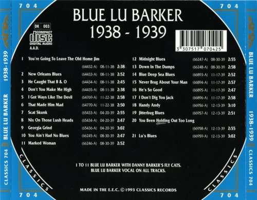 Blue Lu Barker - The Chronological Classics: 1938-1939 (1993)