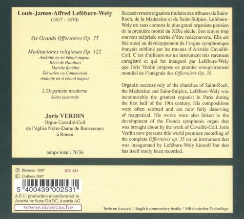 Joris Verdin - Louis-James-Alfred Lefébure-Wely: Offertoires, op. 35 (2007)