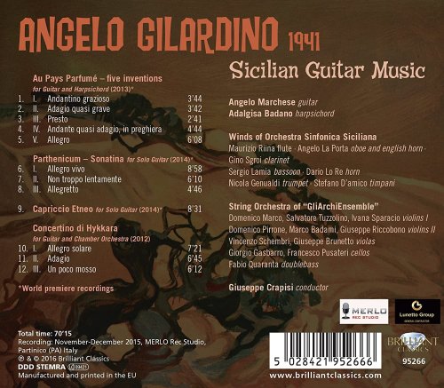 Winds of Orchestra Sinfonica Siciliana, GliArchiEnsemble, Giuseppe Crapisi, Angelo Marchese, Adalgisa Badano - Gilardino: Sicilian Guitar Music (2016)