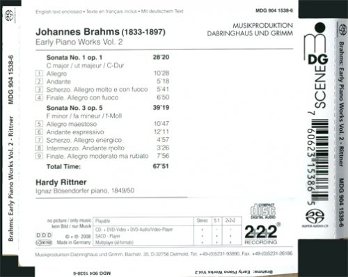 Hardy Rittner - Brahms: Early Piano Works Vol.2 (2008) [SACD]