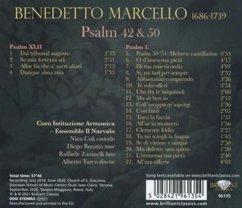 Coro Istituzione Armonica, Ensemble Il Narvalo & Alberto Turco - Marcello: Psalm 42 & 50 (2021) [Hi-Res]