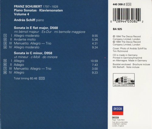 András Schiff - Schubert: Piano Sonatas, Vol. 4 (1994) CD-Rip