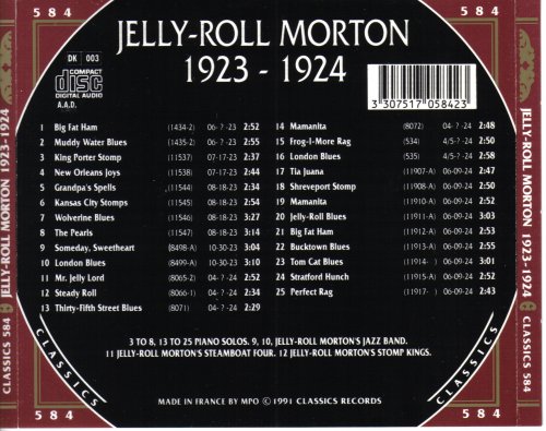 Jelly Roll Morton - 1923-1924 {The Chronological Classics, 584}