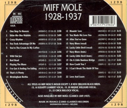 Miff Mole - 1928-1937 {Chronological Classics, 1298}