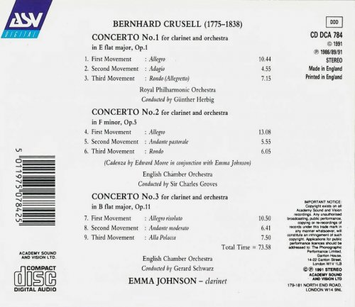 Emma Johnson - Crusell: The 3 Clarinet Concertos (1991) CD-Rip