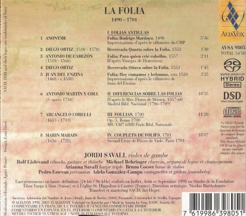 Jordi Savall - La Folia 1490-1701 (1998) [2003 SACD]