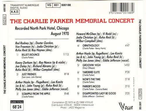 VA - The Charlie Parker Memorial Concert (1970) [1988]