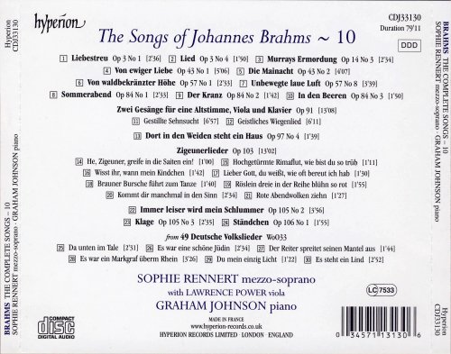 Sophie Rennert, Graham Johnson - Brahms: The Complete Songs, Vol. 10 (2020)