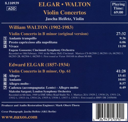 Jascha Heifetz - Walton & Elgar: Violin Concertos (2001)