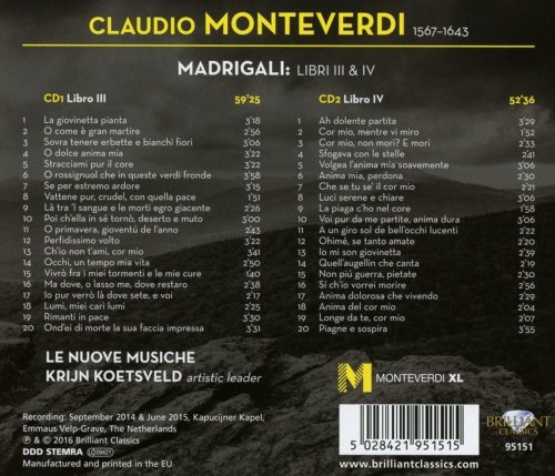 Le Nuove Musiche & Krijn Koetsveld - Monteverdi: Madrigali Libro III & IV (2016)