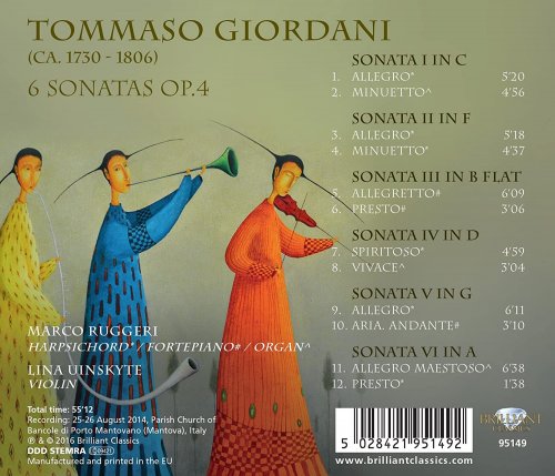 Marco Ruggeri & Lina Uinskyte - Giordani: 6 Sonatas, Op. 4 (2016)