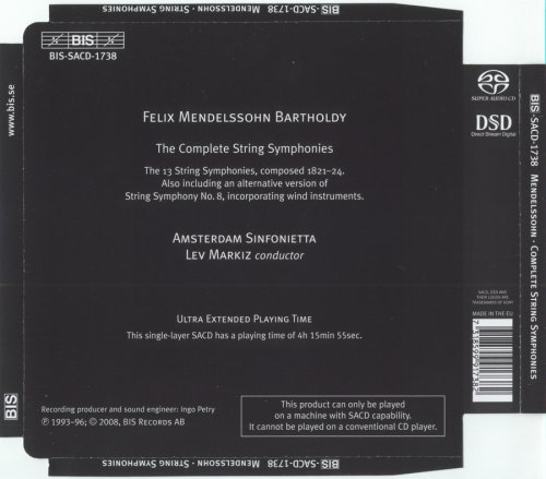 Amsterdam Sinfonietta, Lev Markiz - Mendelssohn: Complete String Symphonies (2008) [SACD]