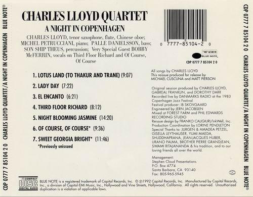 Charles Lloyd Quartet - A Night In Copenhagen (1983) 320 kbps+CD Rip