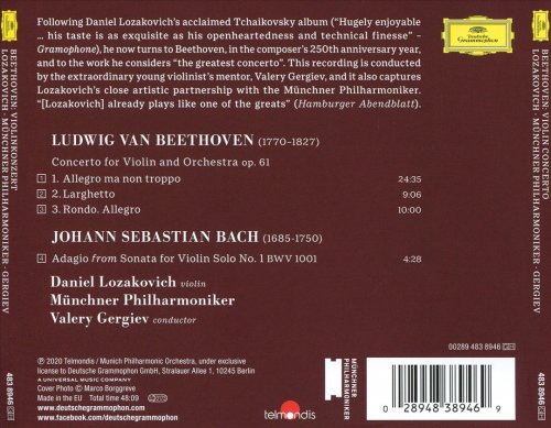Daniel Lozakovich, Münchner Philharmoniker & Valery Gergiev - Beethoven: Violin Concerto in D Major, Op. 61 (2020) CD-Rip
