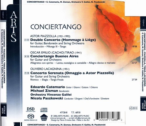 Orchestra Vincenzo Galilei, E. Catemario, M. Zisman, N. Paszkowski - Conciertango: Piazzolla, Tirao, Lacagnina (2005) [SACD]