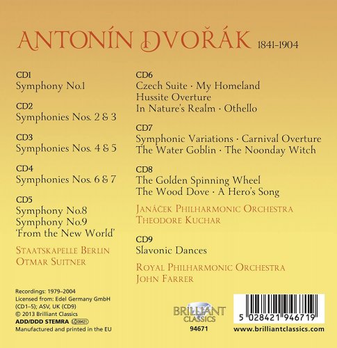 Staatskapelle Berlin, Otmar Suitner, Theodore Kuchar, Bamberg Symphony Orchestra - Dvorak: Complete Symphonies, Slavonic Dances, Overtures, Symphonic Poems (2015)